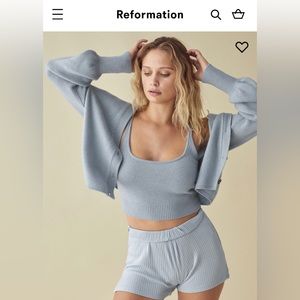 Reformation Varenne cashmere sweater set